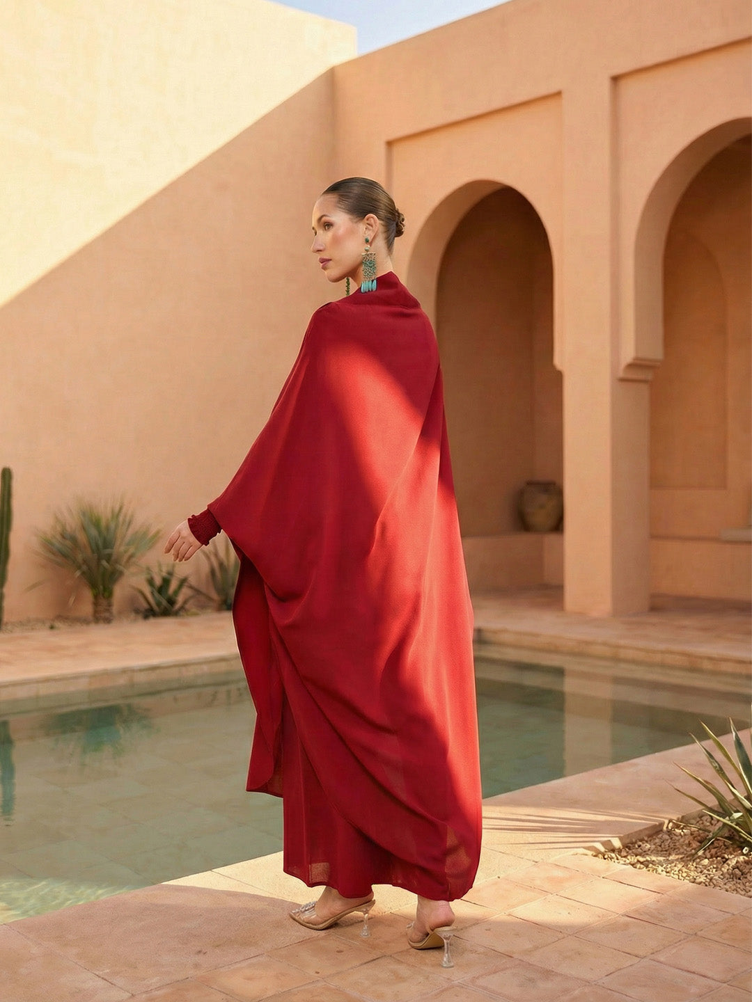 Rich Burgundy Relaxed Abaya