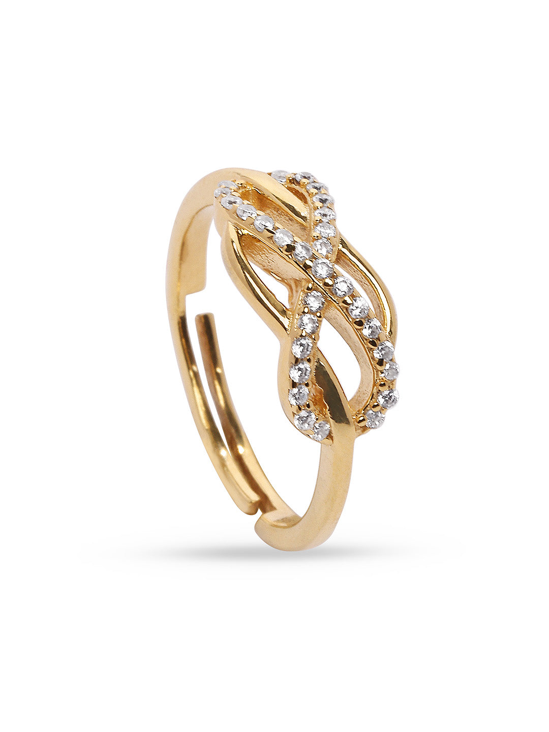 925 Silver Gold Plated Zircon Ring