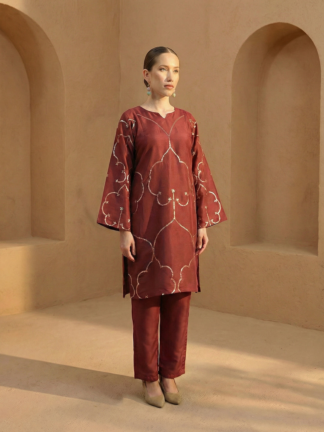 Rich Coffee  Straight Kurta sets