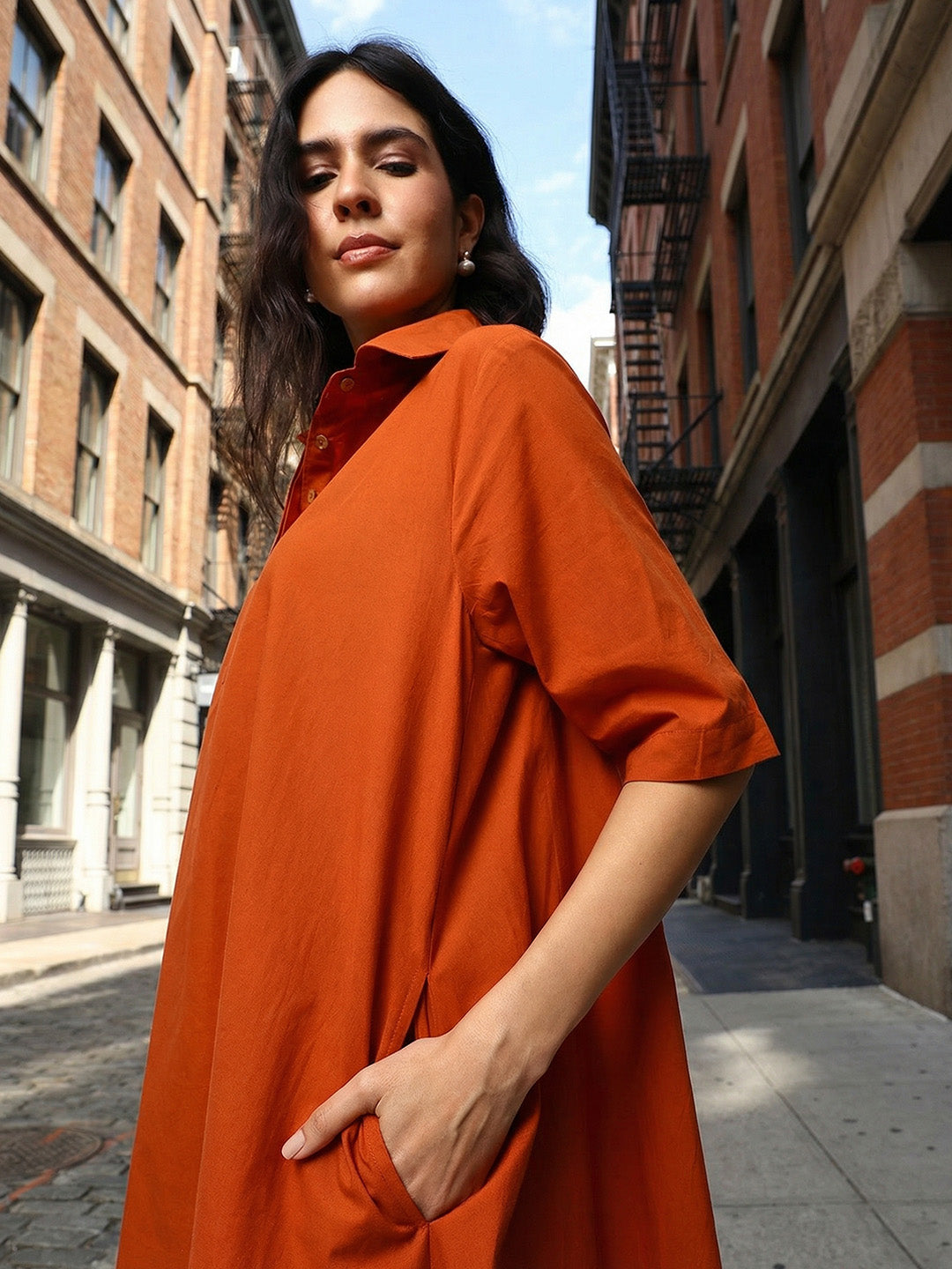 Comfy Rust A Line Dresses