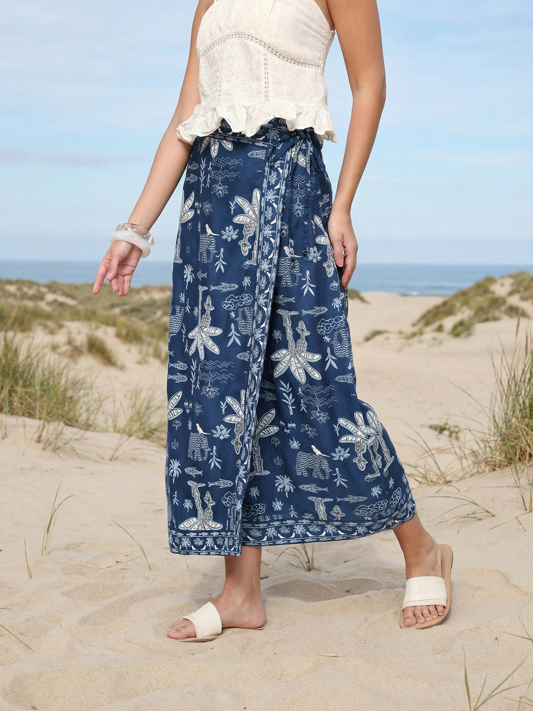 Comfy Indigo Wrap Skirts