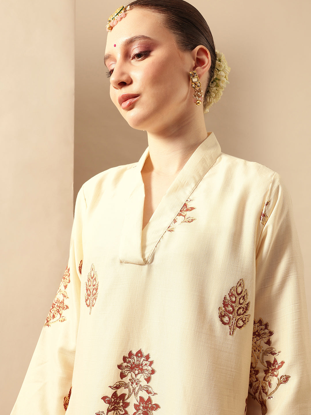 Graceful Natural A Line Kurta Sets