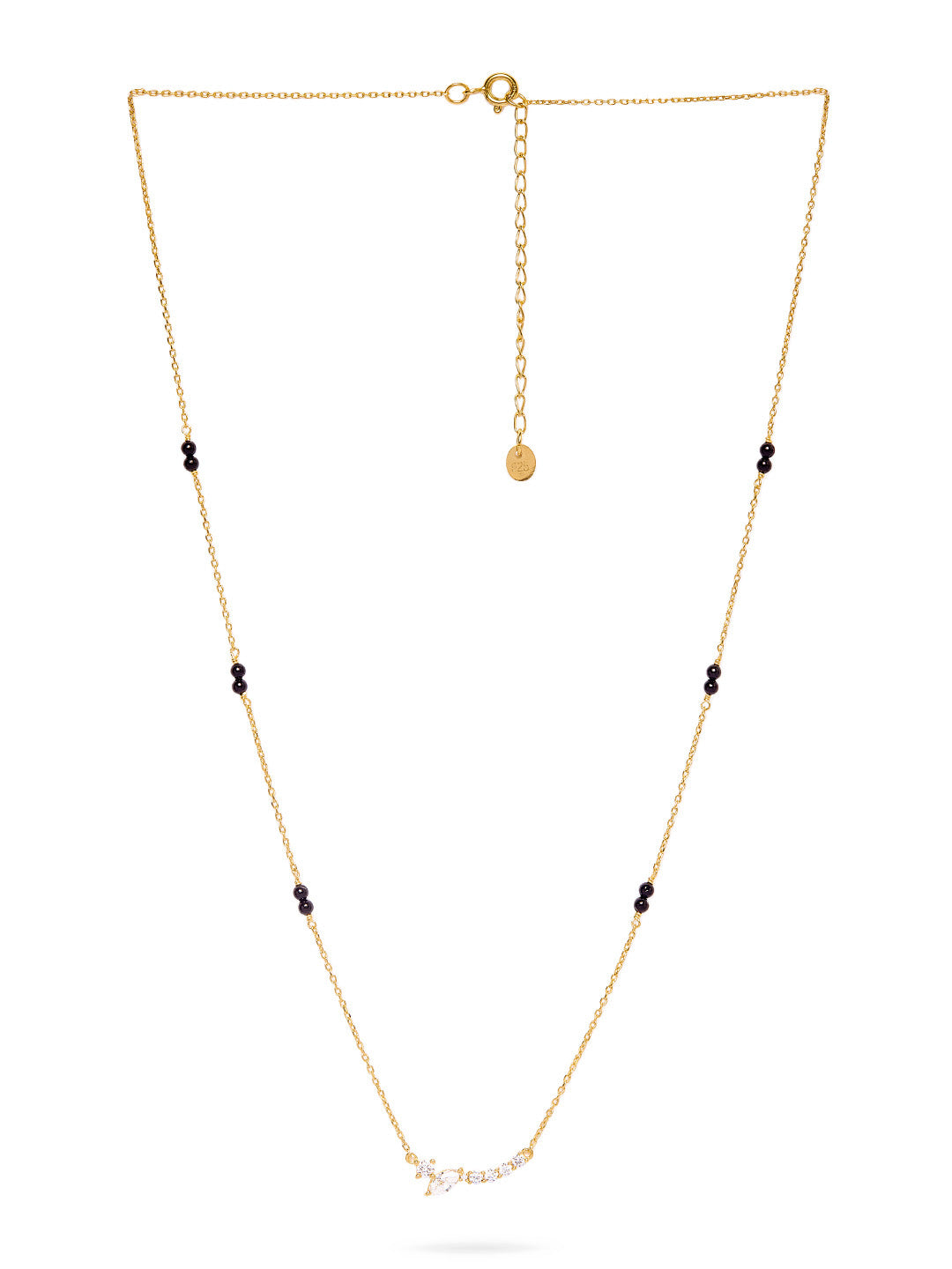 925 Silver Gold Plated Zircon Mangalsutra