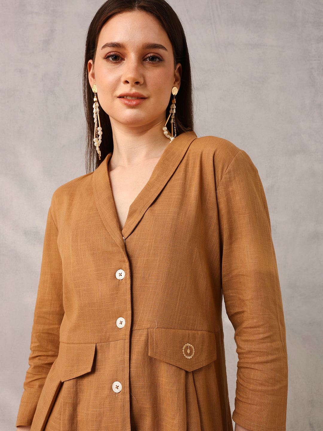 Brown Tailored Workwear Blazer with Trouser