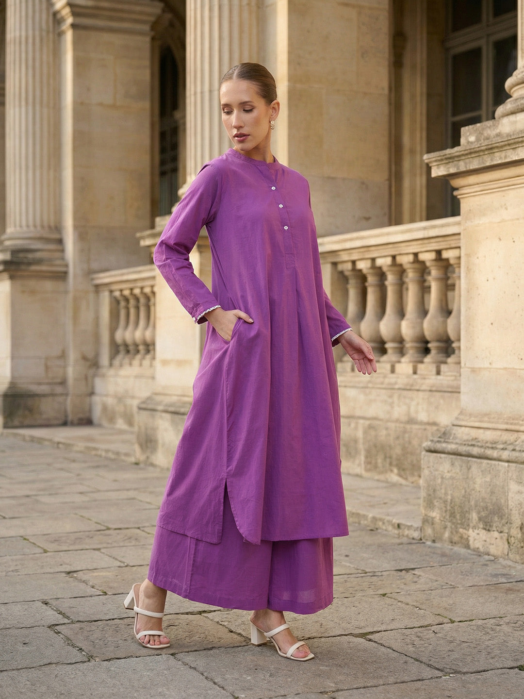 Comfy Purple Straight Kurta sets
