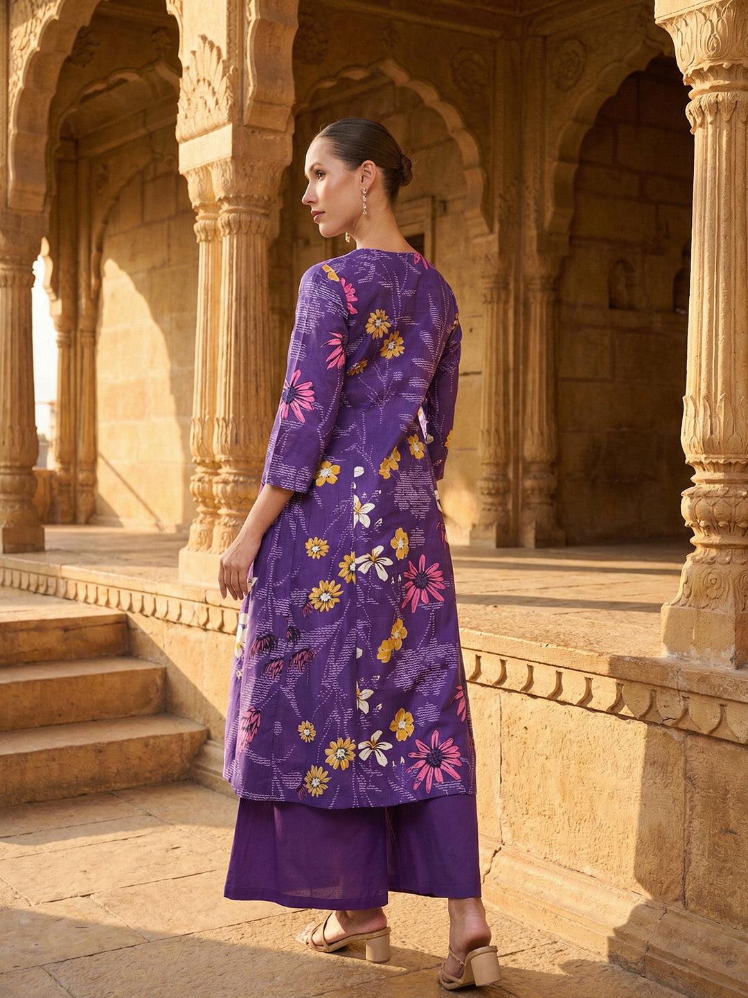 Comfy Purple A Line Kurta sets