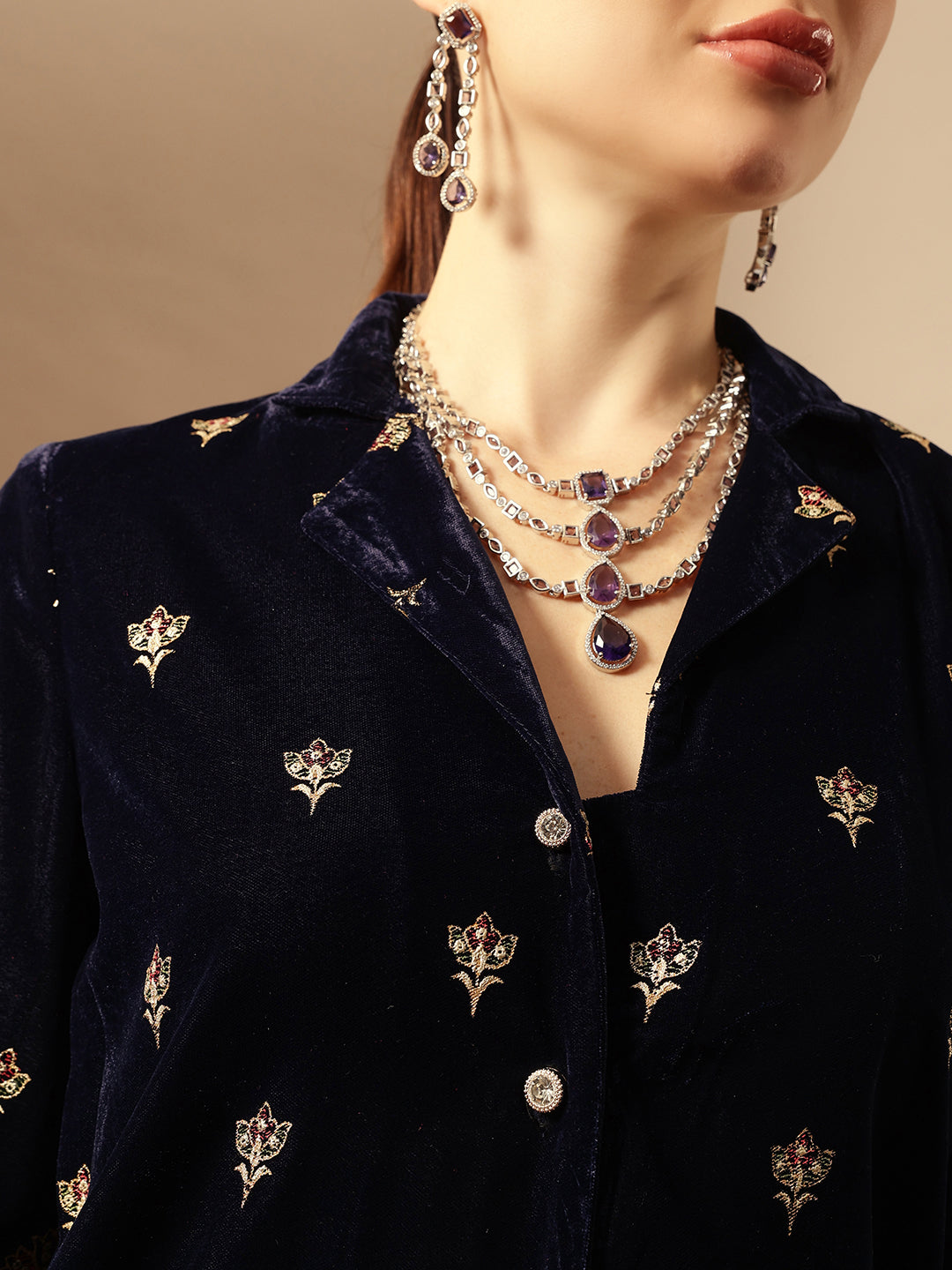 Rich Navy Blue  Regular Co-ords