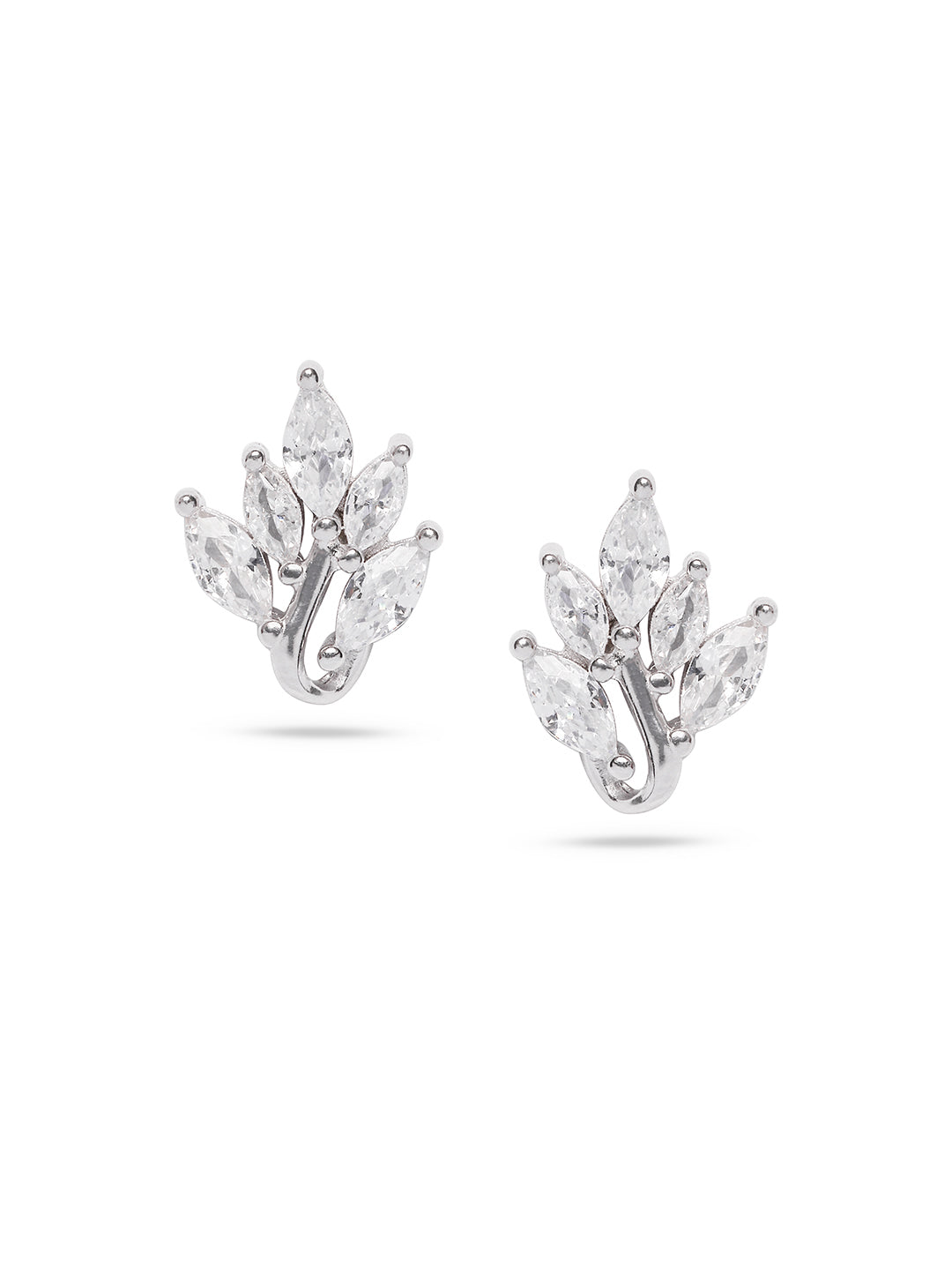 925 Silver Rodium Plated Zircon Stud Earring