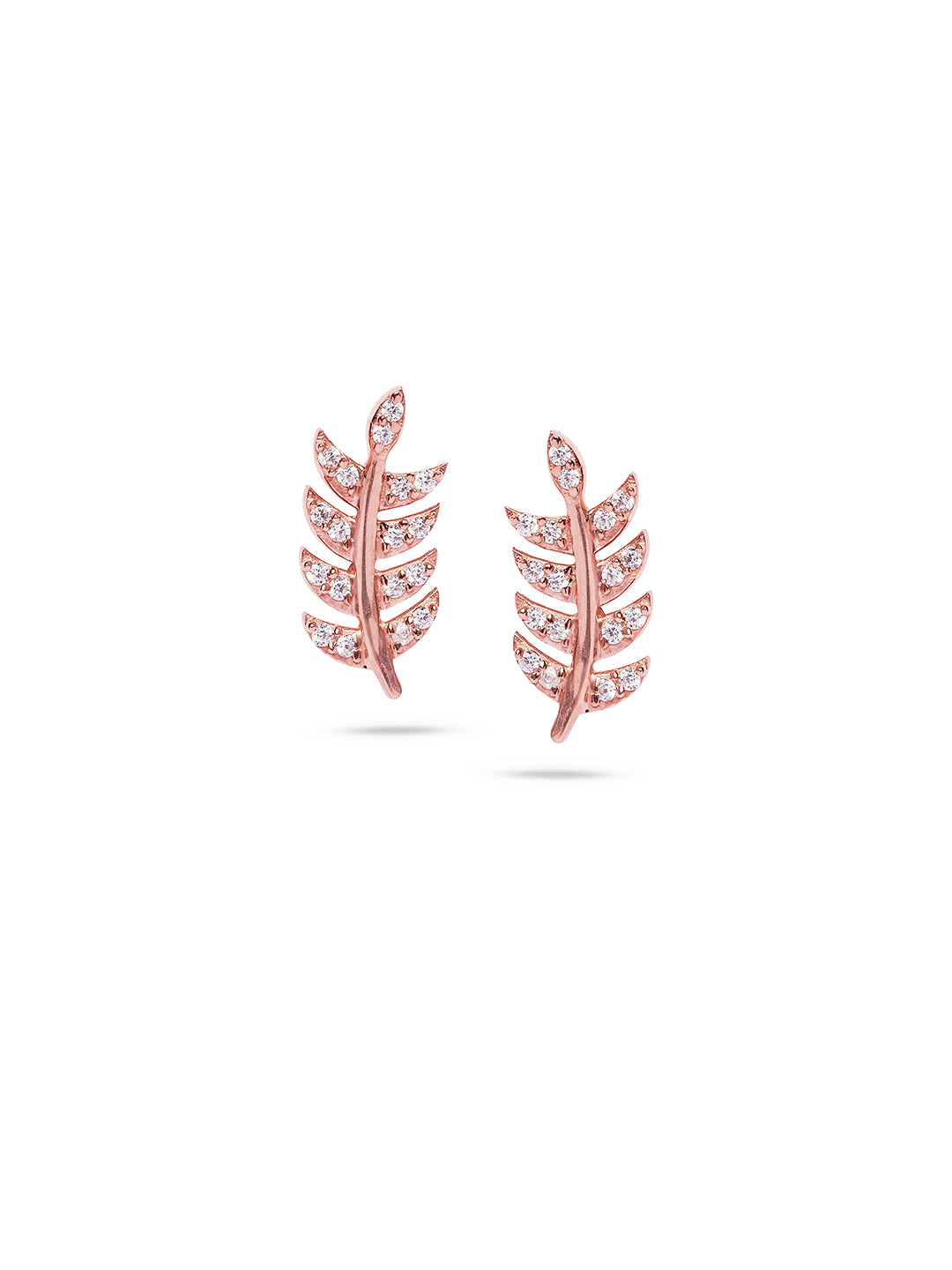 925 Silver Rose Gold Plated Zircon Stud Earring