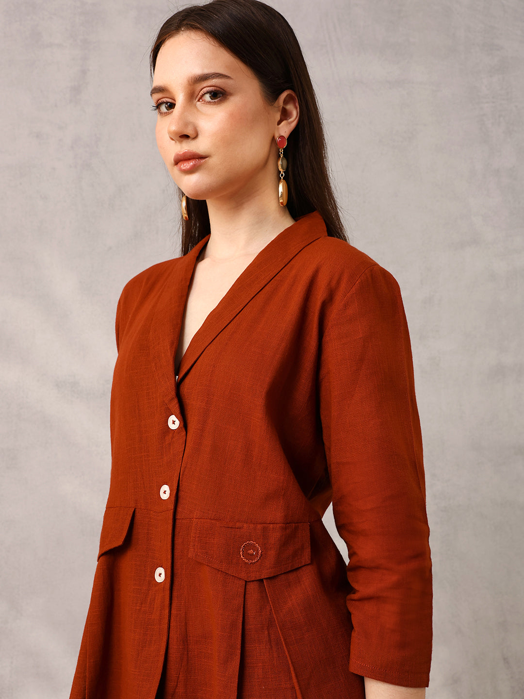 Rust Tailored Workwear Blazer with Trouser