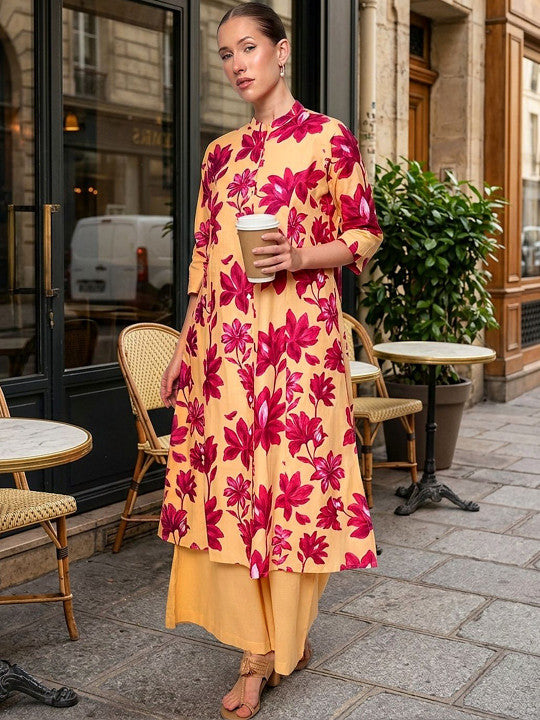 Comfy Yellow Pratidin Printed Kurta sets