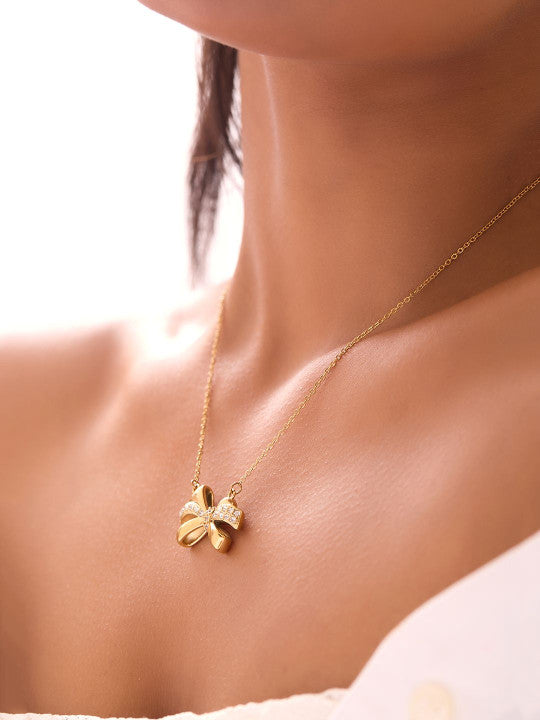 Ishin Gold  Colour Gold Plated Artificial Stones And Beads Chain