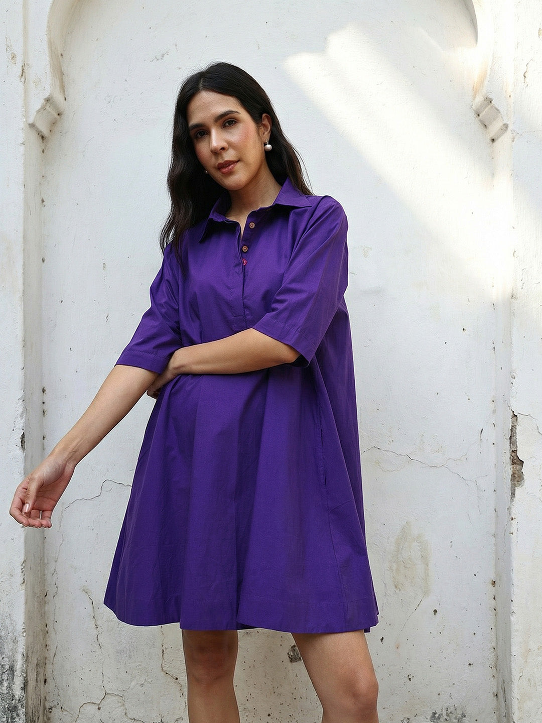Comfy Purple A Line Dresses