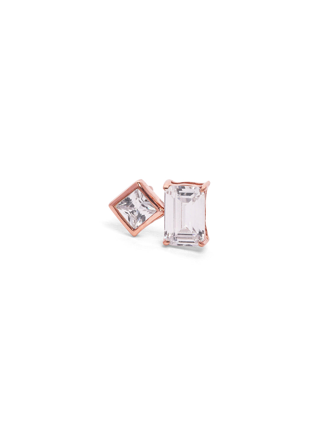 925 Silver Rose Gold Plated Zircon Stud Earring