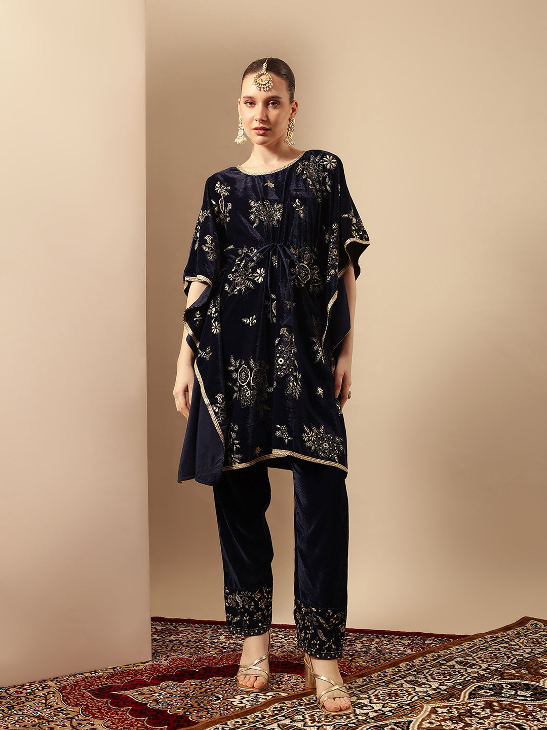 Rich Navy  Kaftan Set Co-ords