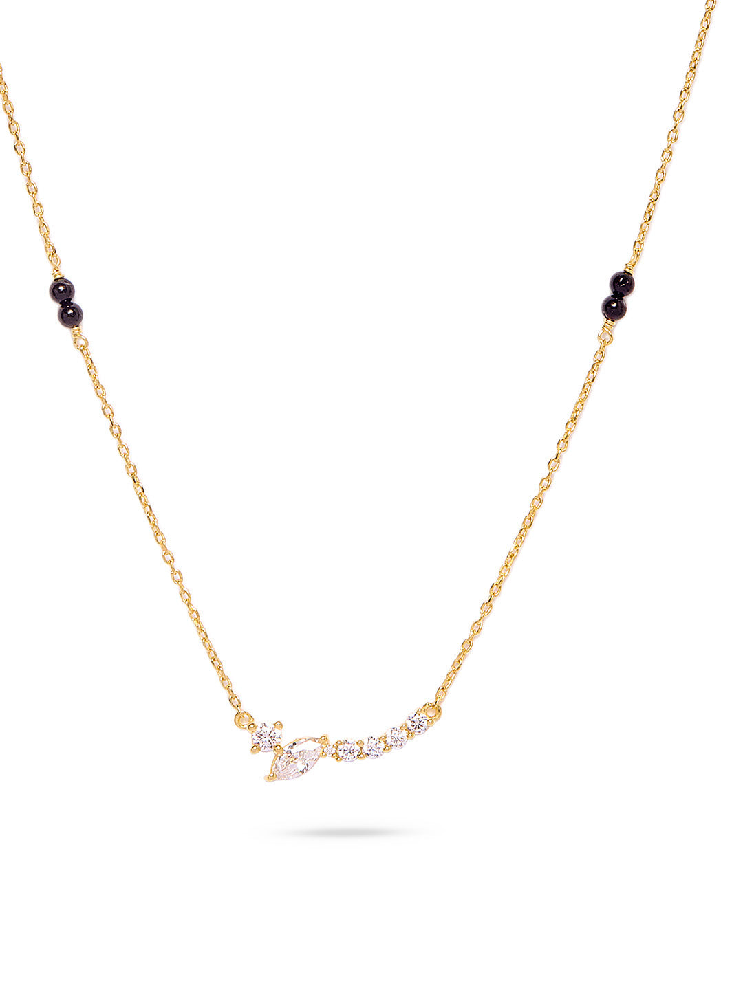 925 Silver Gold Plated Zircon Mangalsutra