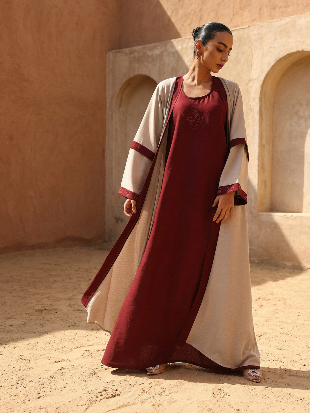 Rich Beige Relaxed Abaya