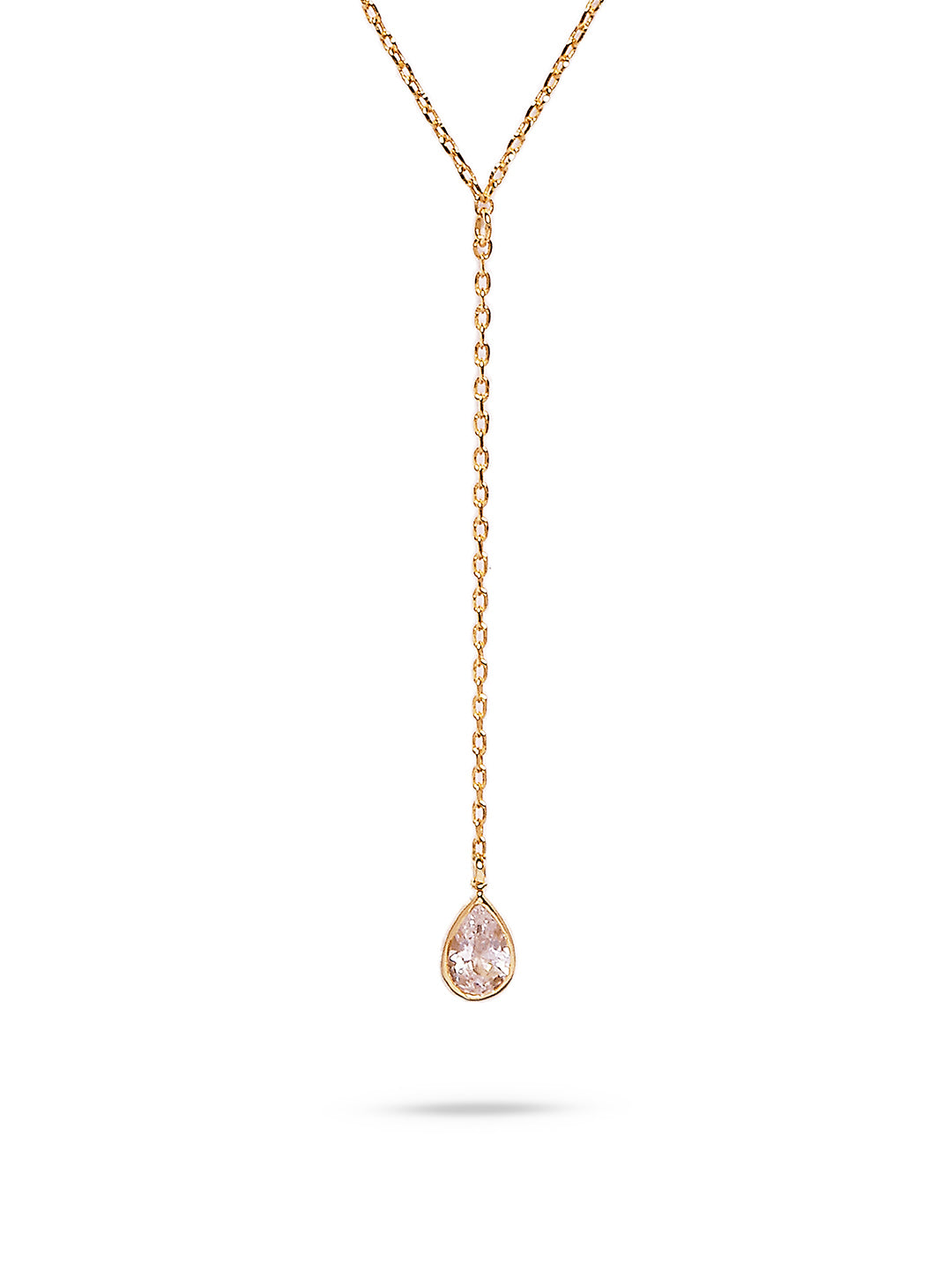925 Silver Gold Plated Zircon Pendant With Chain