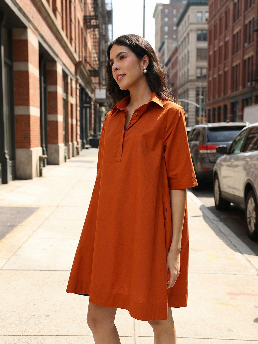 Comfy Rust A Line Dresses