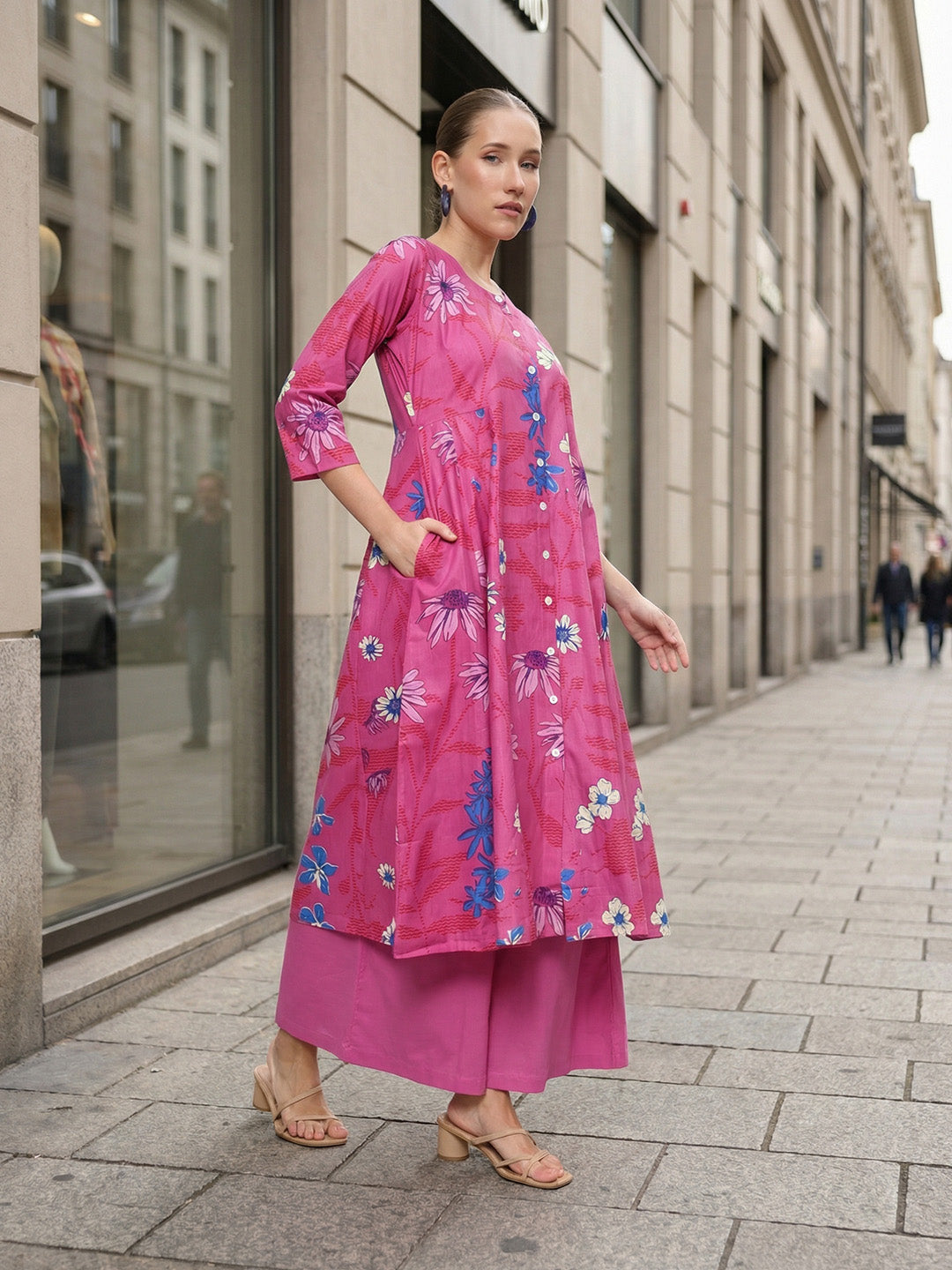 Comfy Pink A Line Kurta sets