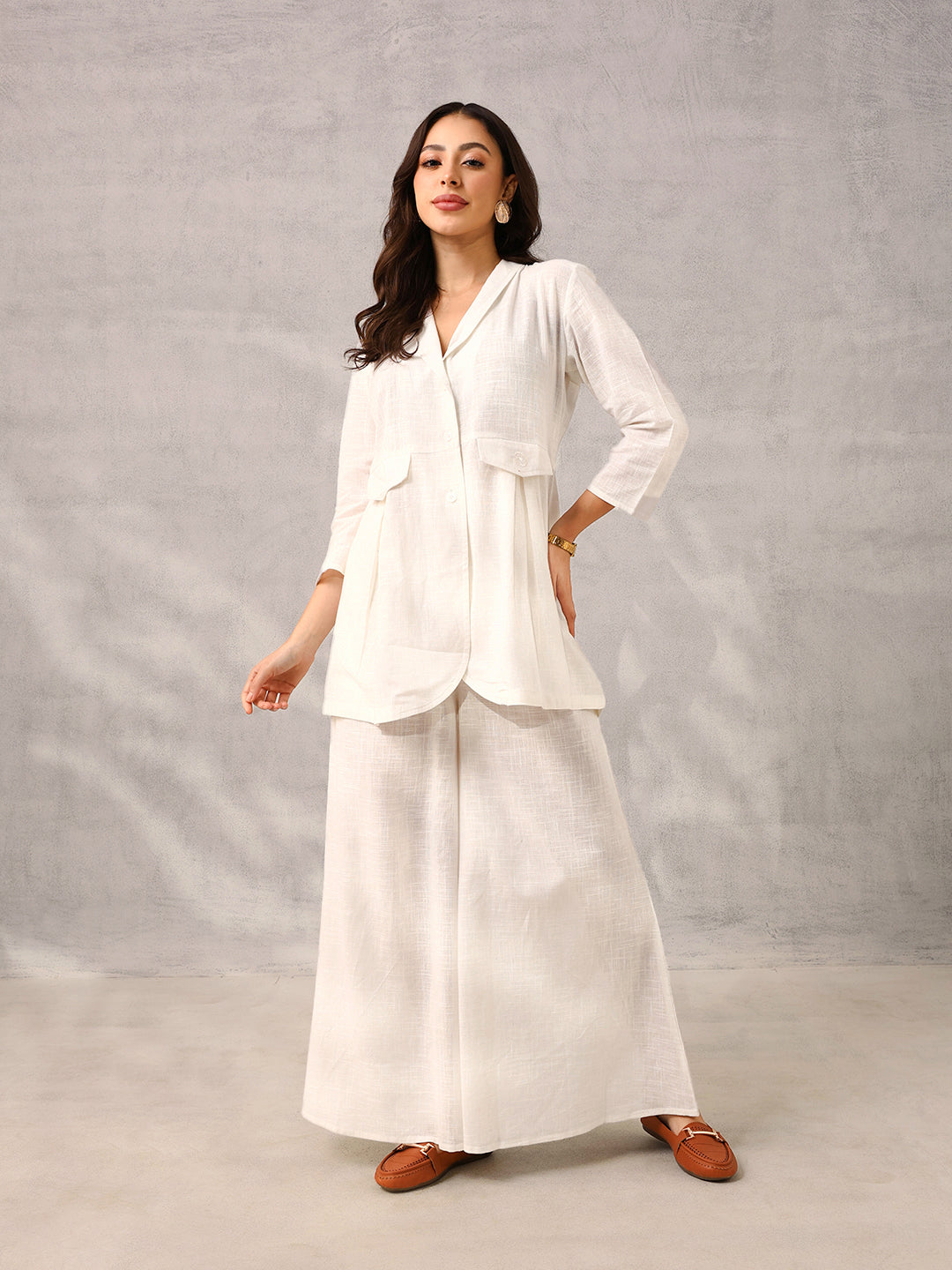 Off White Tailored Workwear Blazer with Trouser