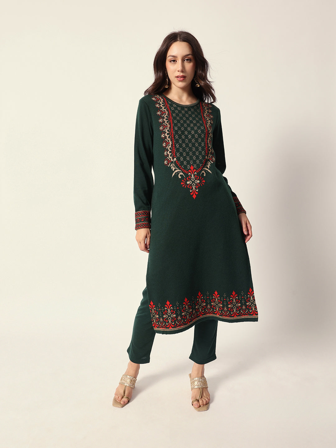 Woven Design Jacquard Kurta Straight Fit Kurta