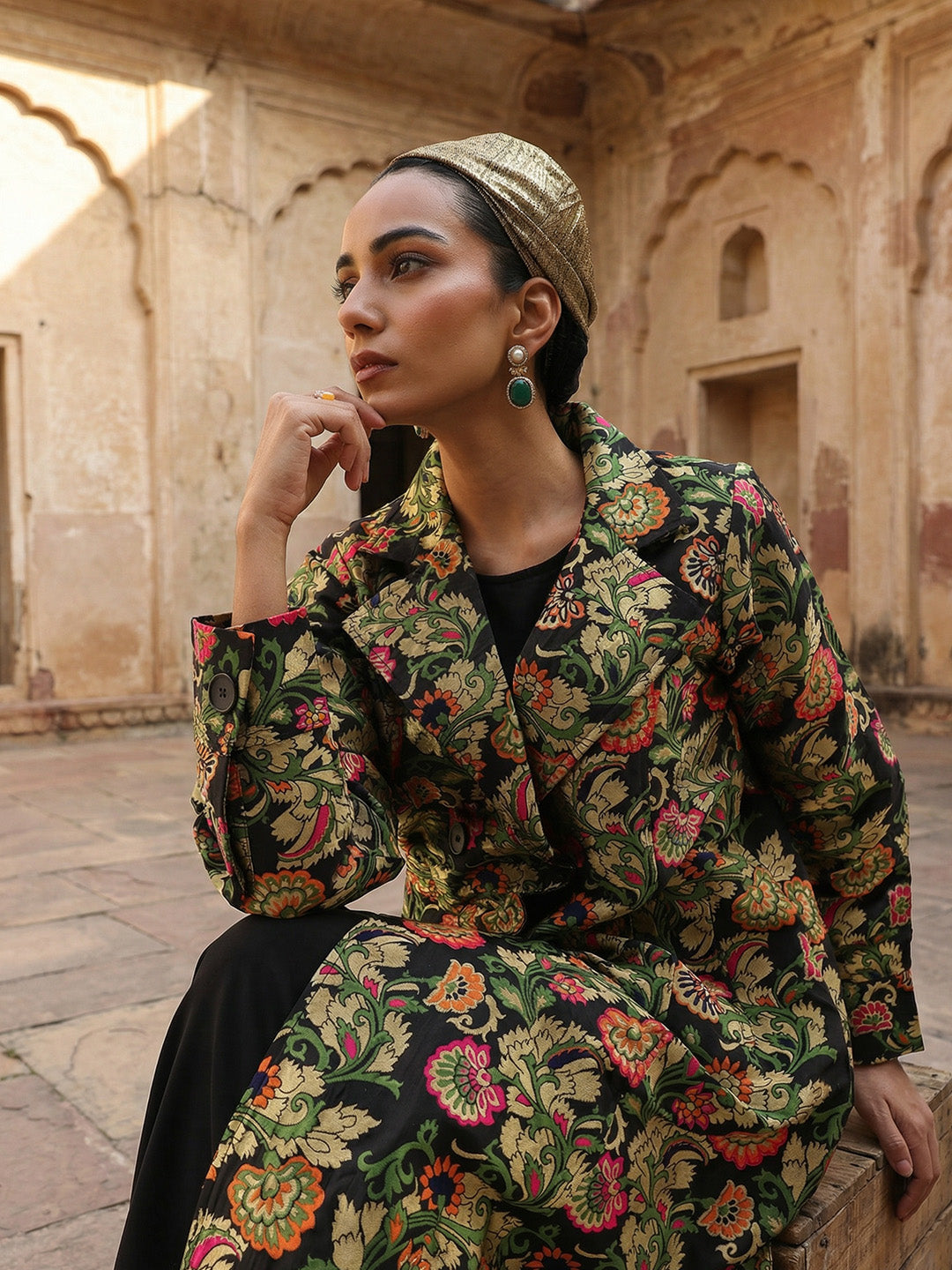 Rich Black Relaxed Abaya With Hijab