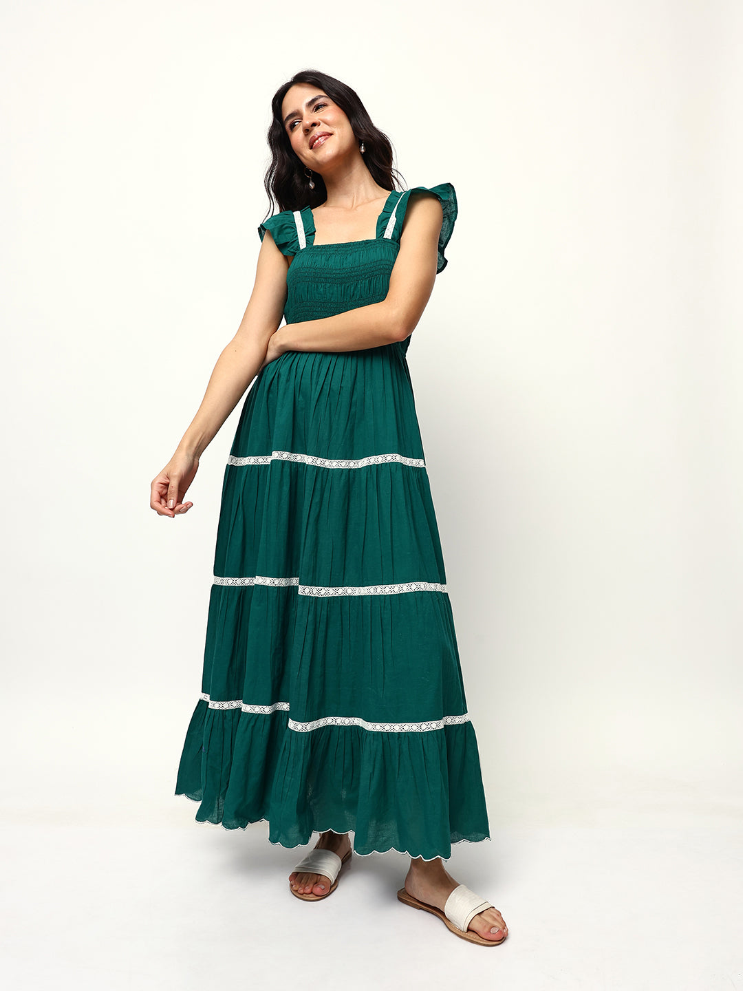 Buy Comfy Green Fit & Flare Dresses