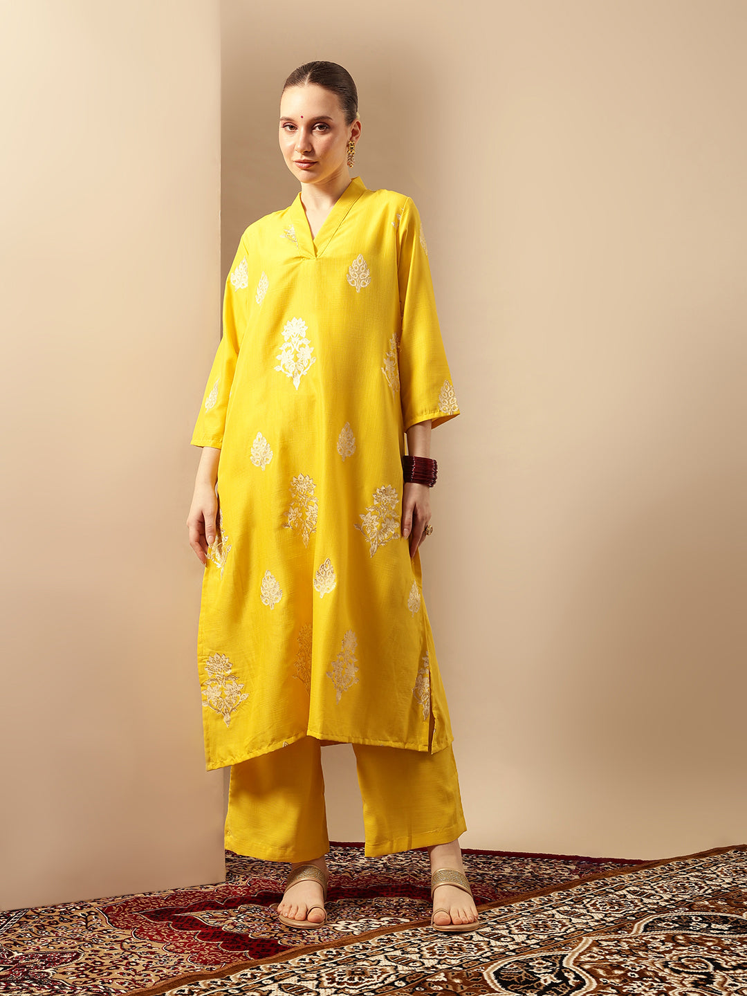 Graceful Avacado A Line Kurta Sets