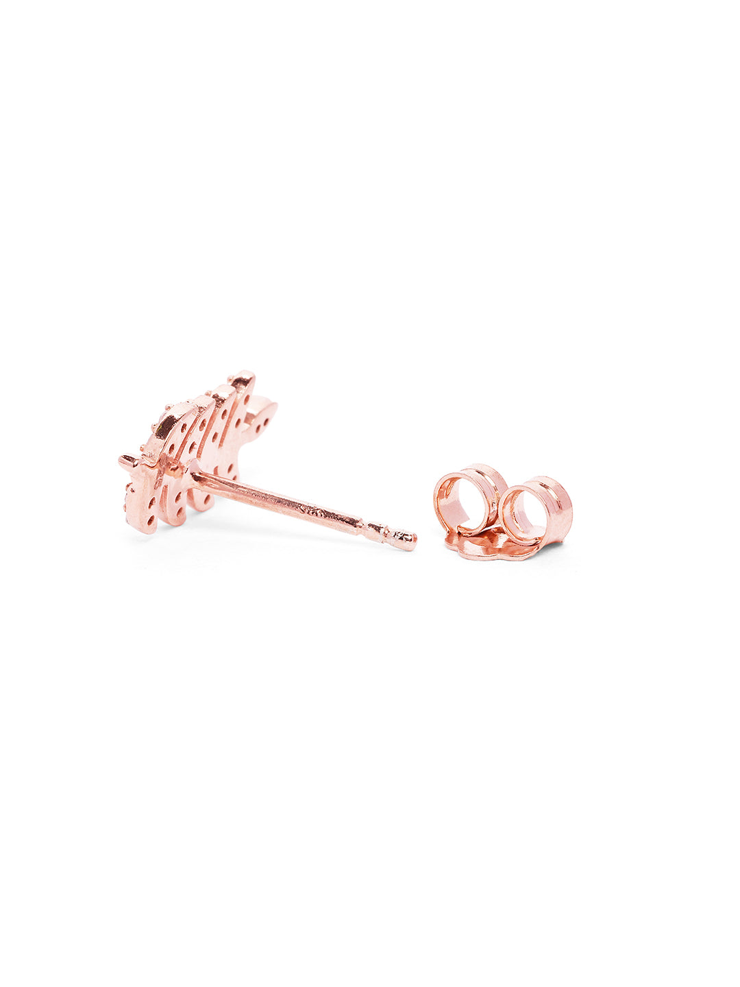 925 Silver Rose Gold Plated Zircon Stud Earring