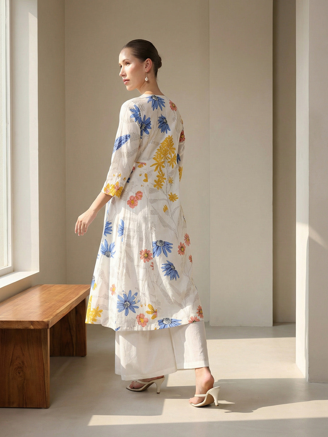 Comfy Off white A Line Kurta sets