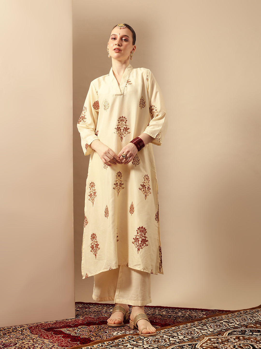 Graceful Natural A Line Kurta Sets