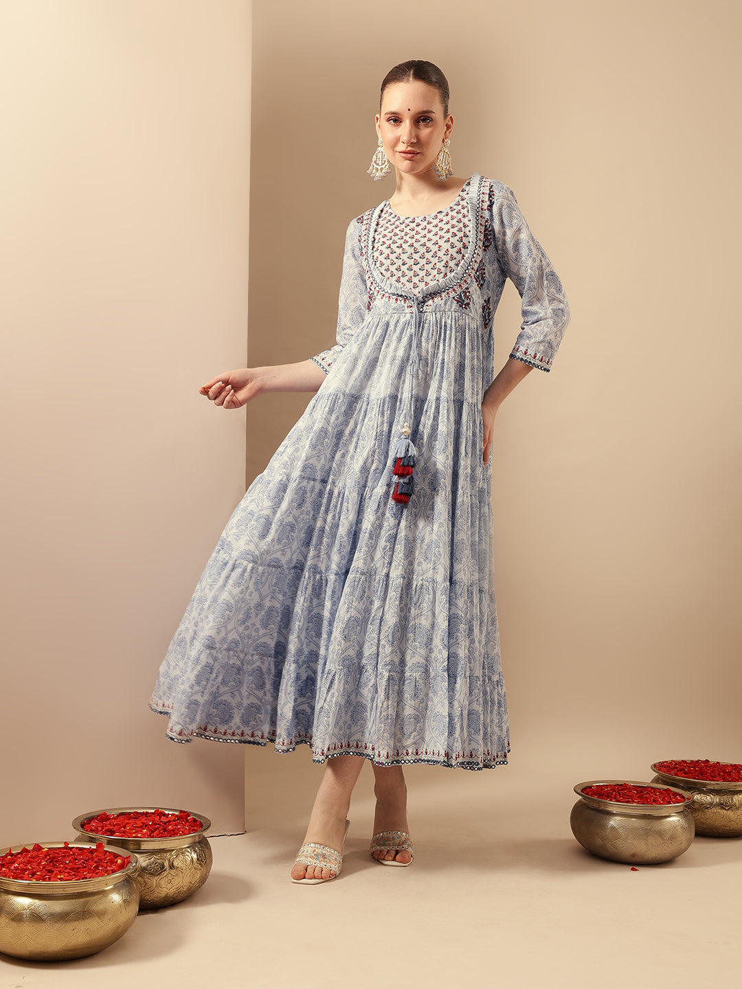 Comfy Blue Flared Dresses