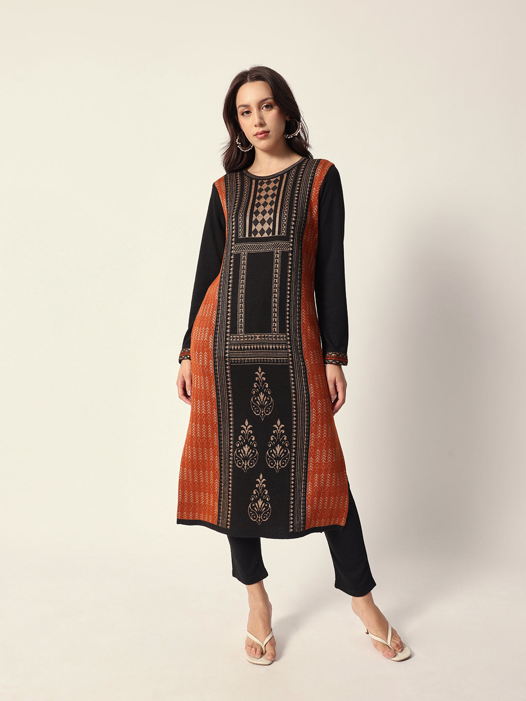 Woven Design Jacquard Kurta Straight Fit Kurta
