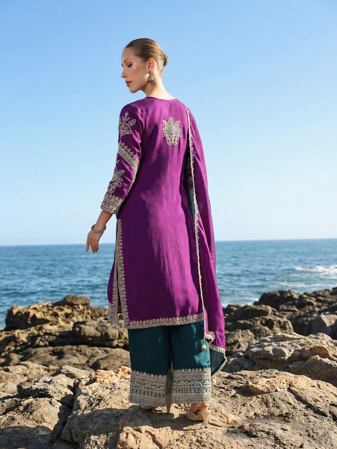 Rich Purple Straight Kurta sets