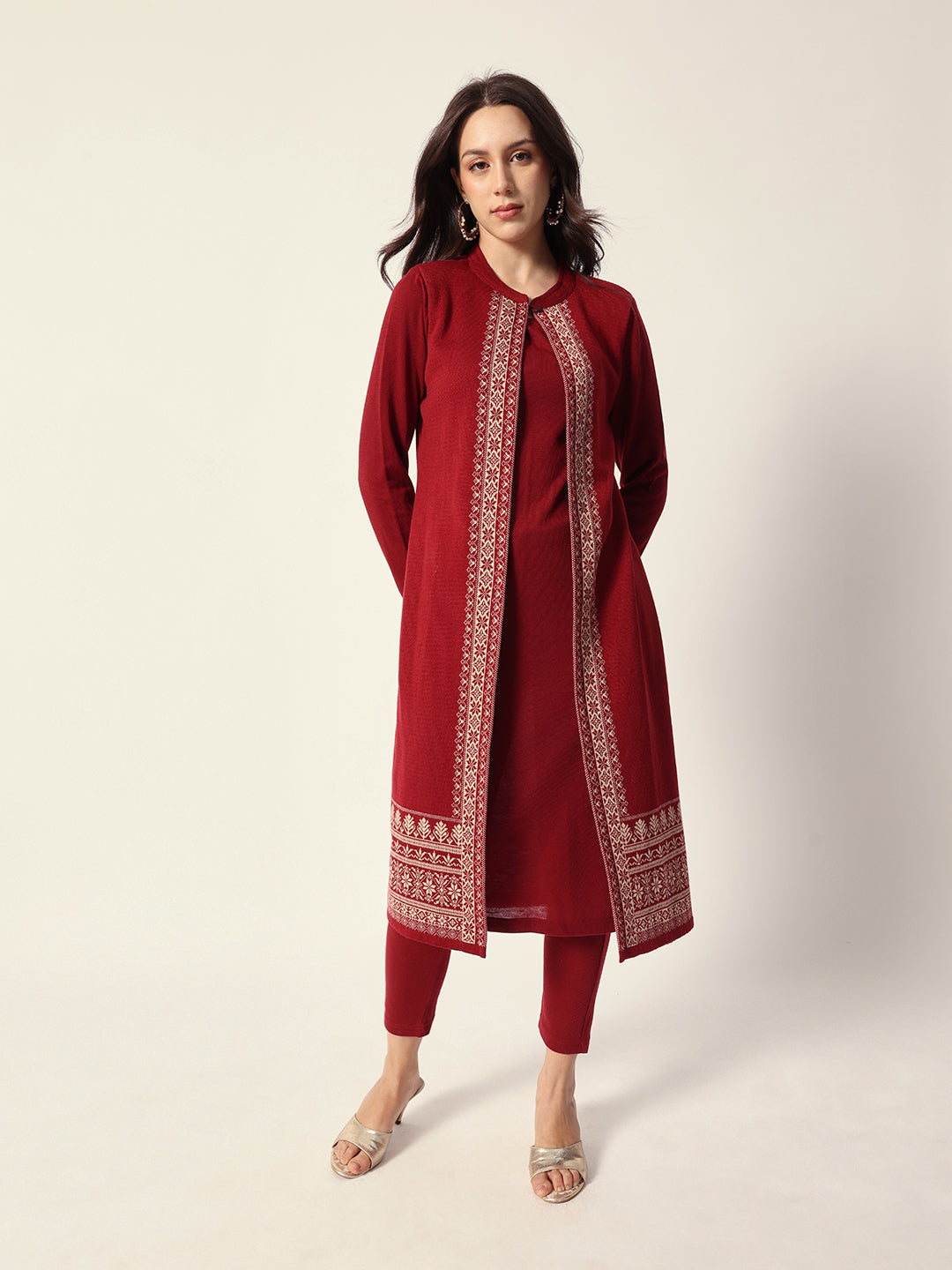 Woven Design Jacquard Kurta Straight Fit Kurta