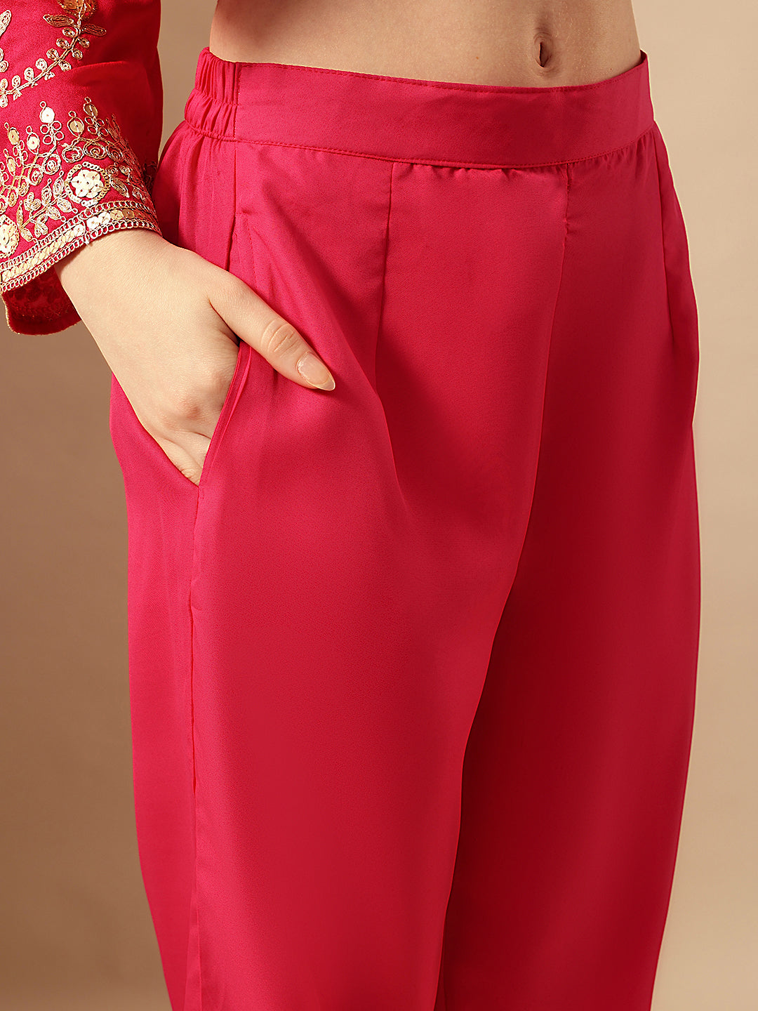 Rich Pink A Line Kurta Sets
