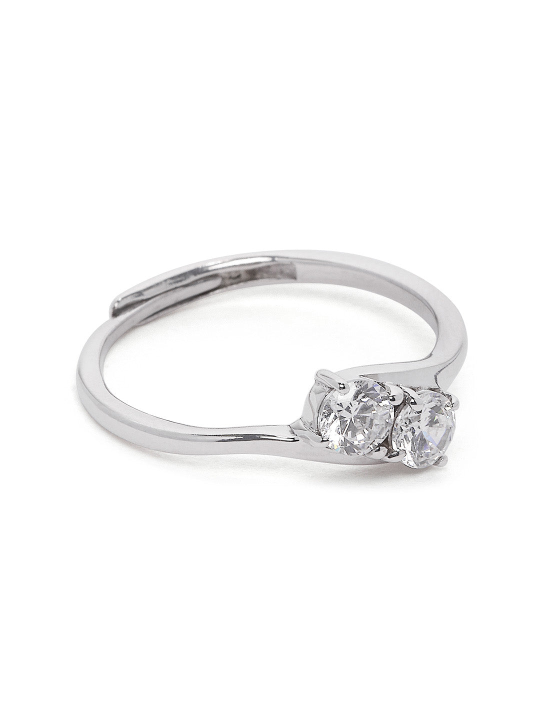 925 Silver Rodium Plated Zircon Ring