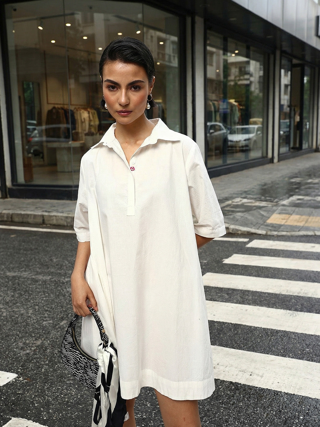 Comfy Off white A Line Dresses