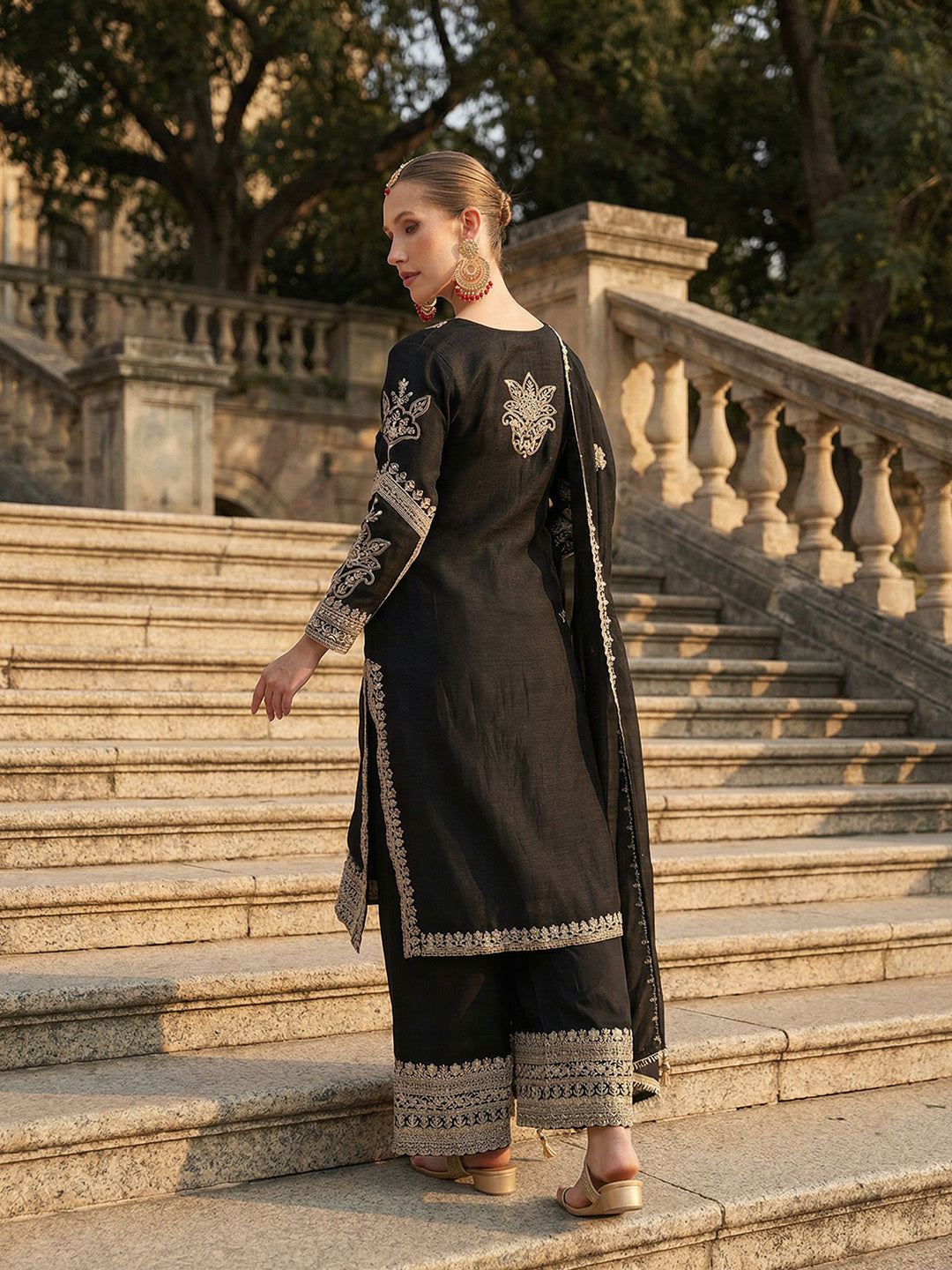 Rich Black Straight Kurta sets