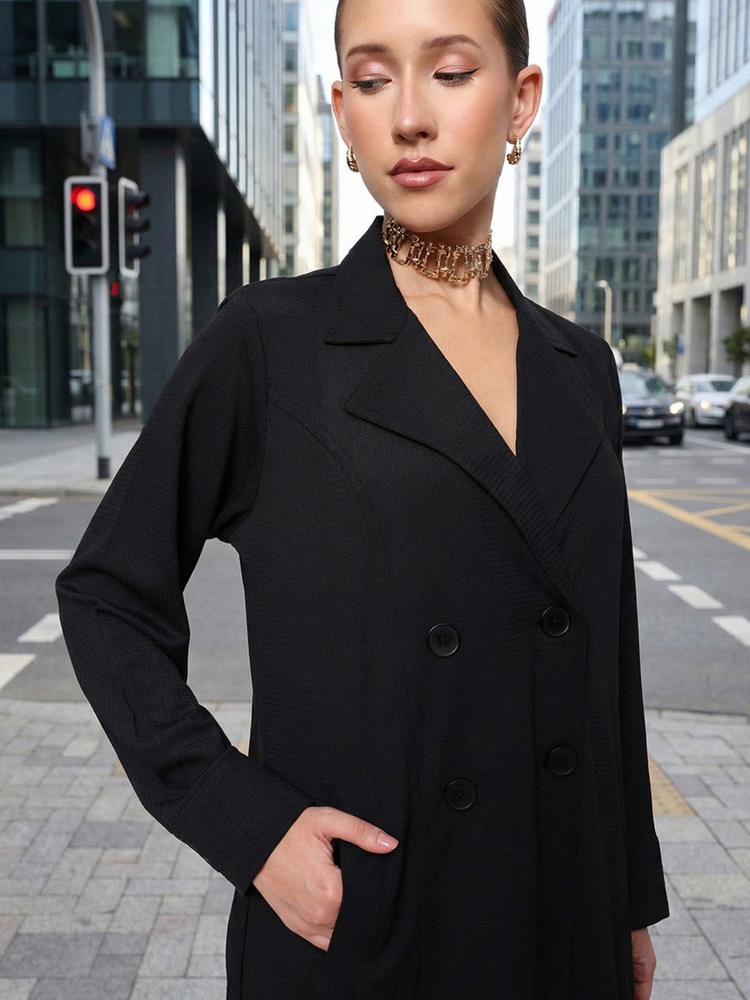 Rich Black Relaxed Abaya