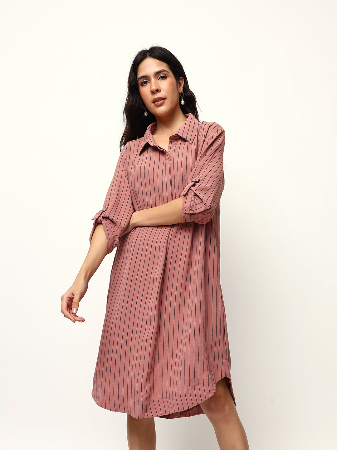 Comfy Rust   Relaxed Dresses|INWDRAW25511_RS