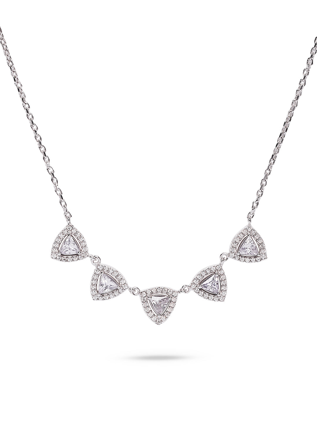925 Silver Rodium Plated Zircon Fantasy Necklace