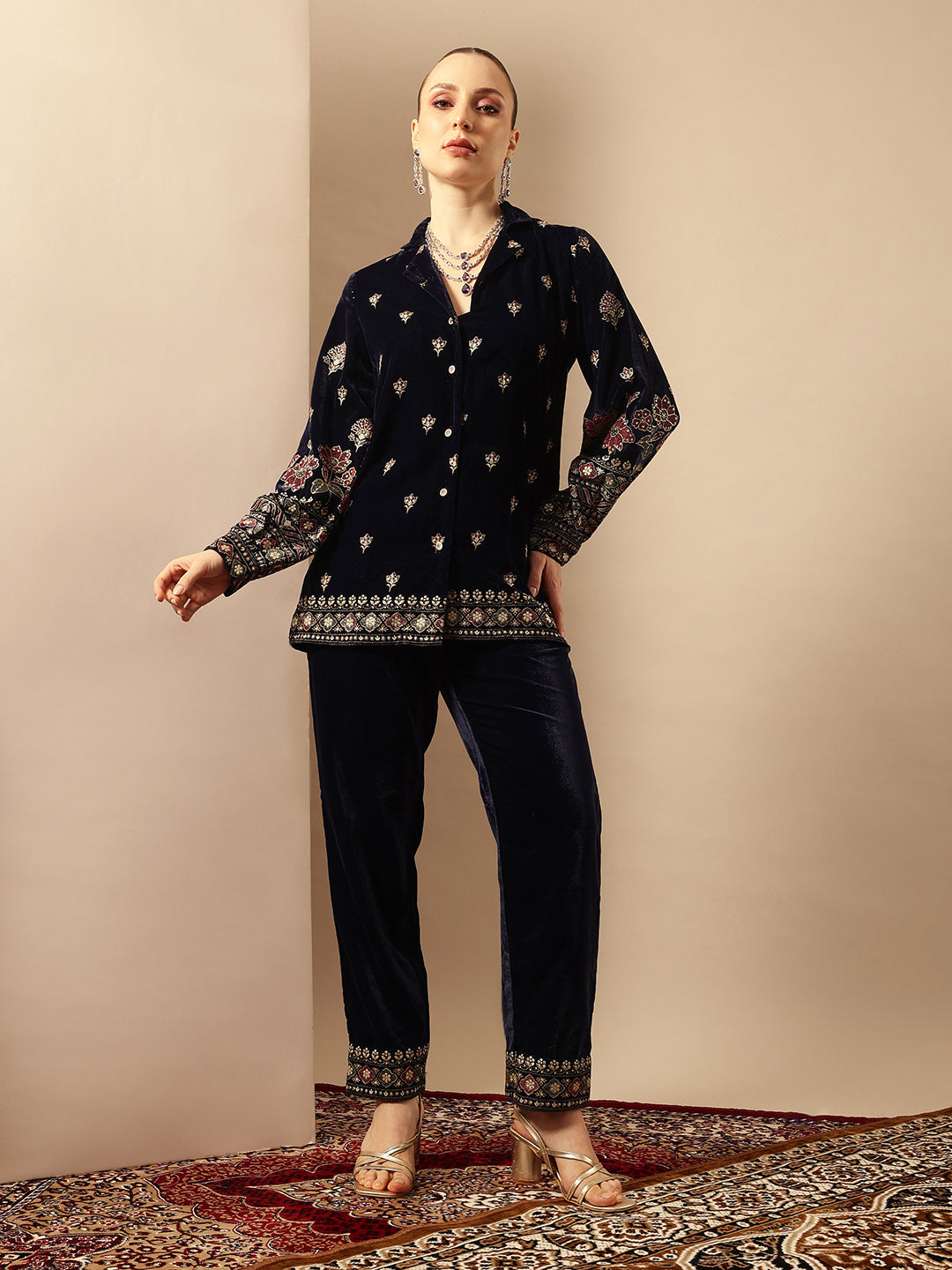 Rich Navy Blue  Regular Co-ords