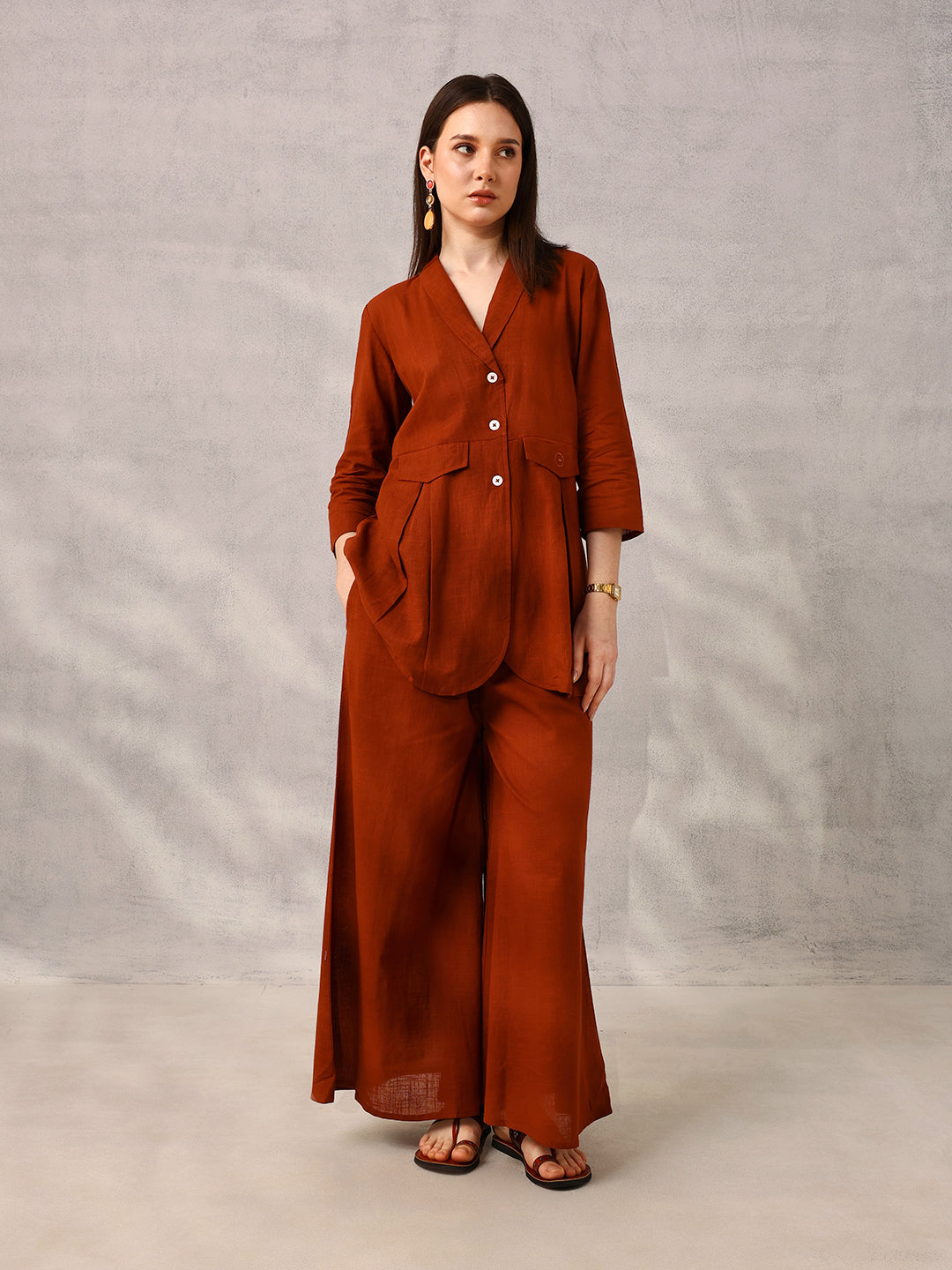 Rust Tailored Workwear Blazer with Trouser