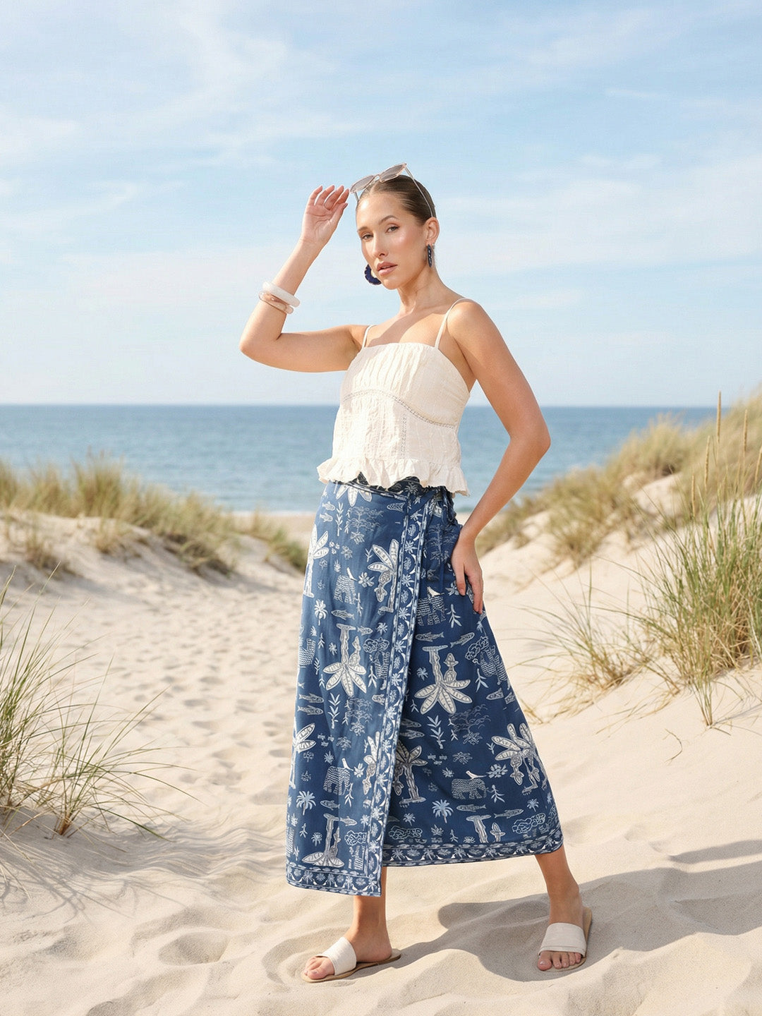 Comfy Indigo Wrap Skirts