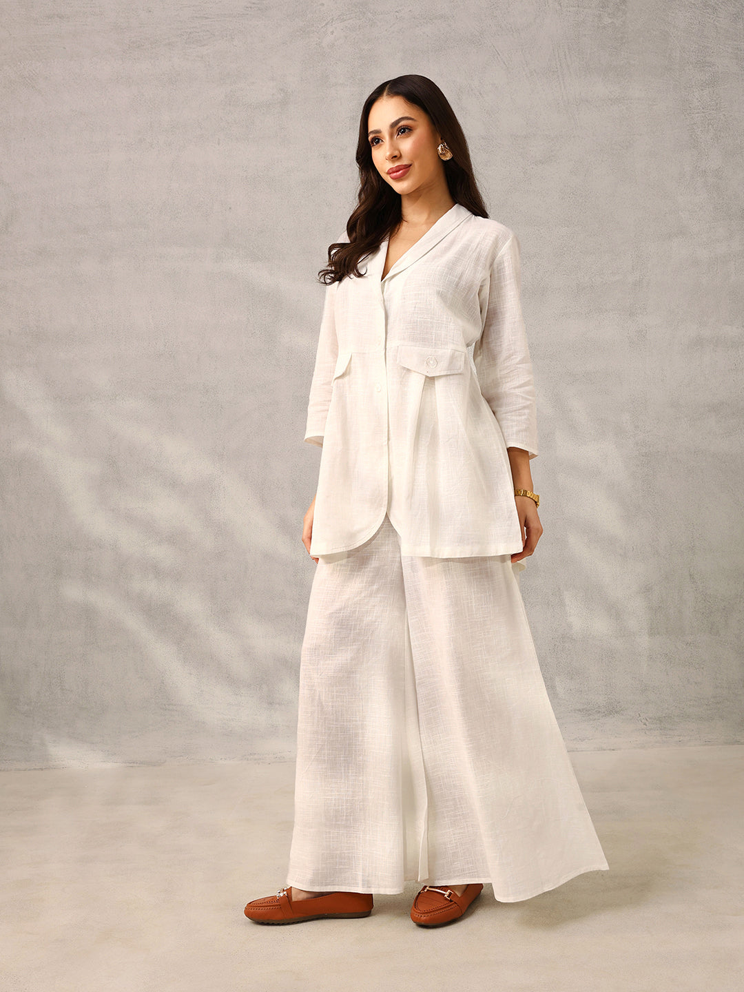 Off White Tailored Workwear Blazer with Trouser