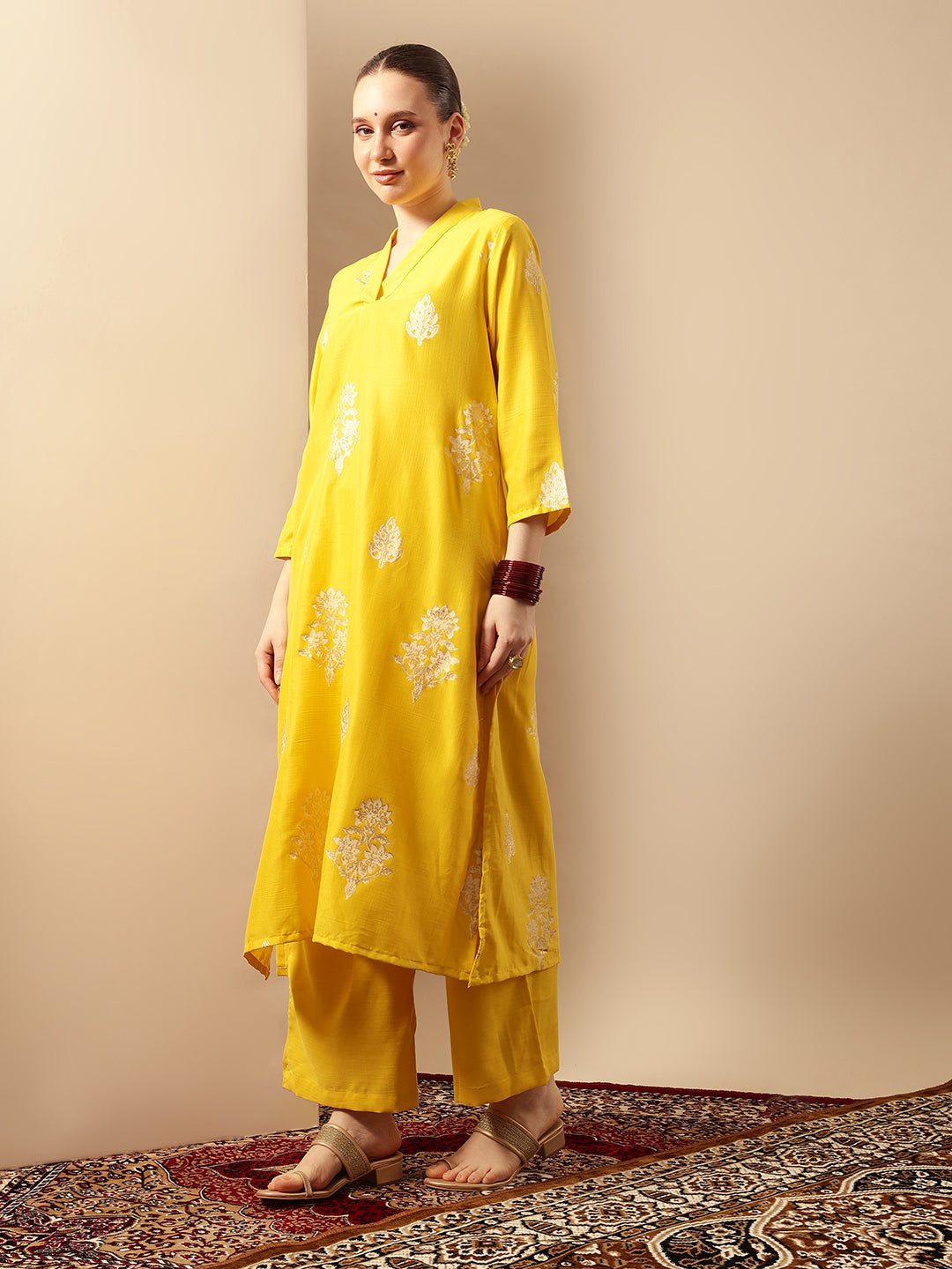 Graceful Avacado A Line Kurta Sets