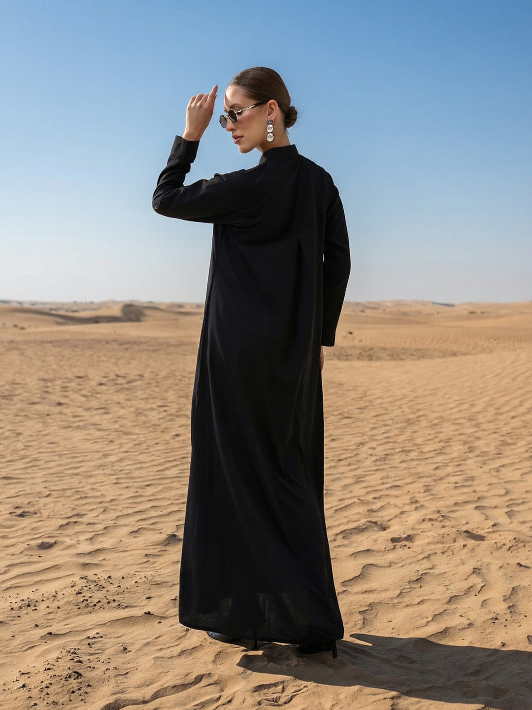 Rich  Black Embroidered Abaya with Hijab