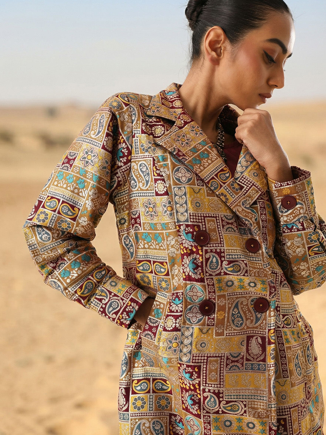 Rich Wine Relaxed Abaya With Hijab